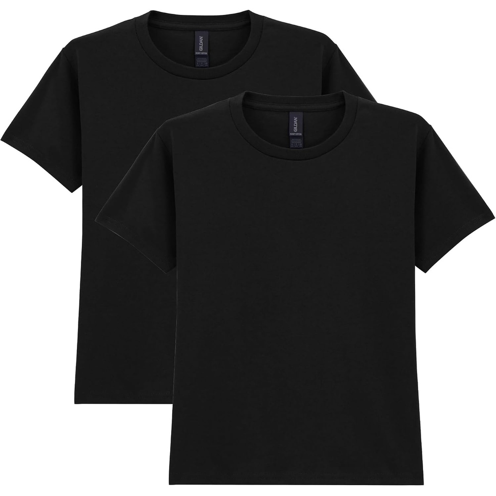 image:imageGildan UnisexChild Gildan Youth Heavy Cotton TShirt Style G5000b 2PackBlack