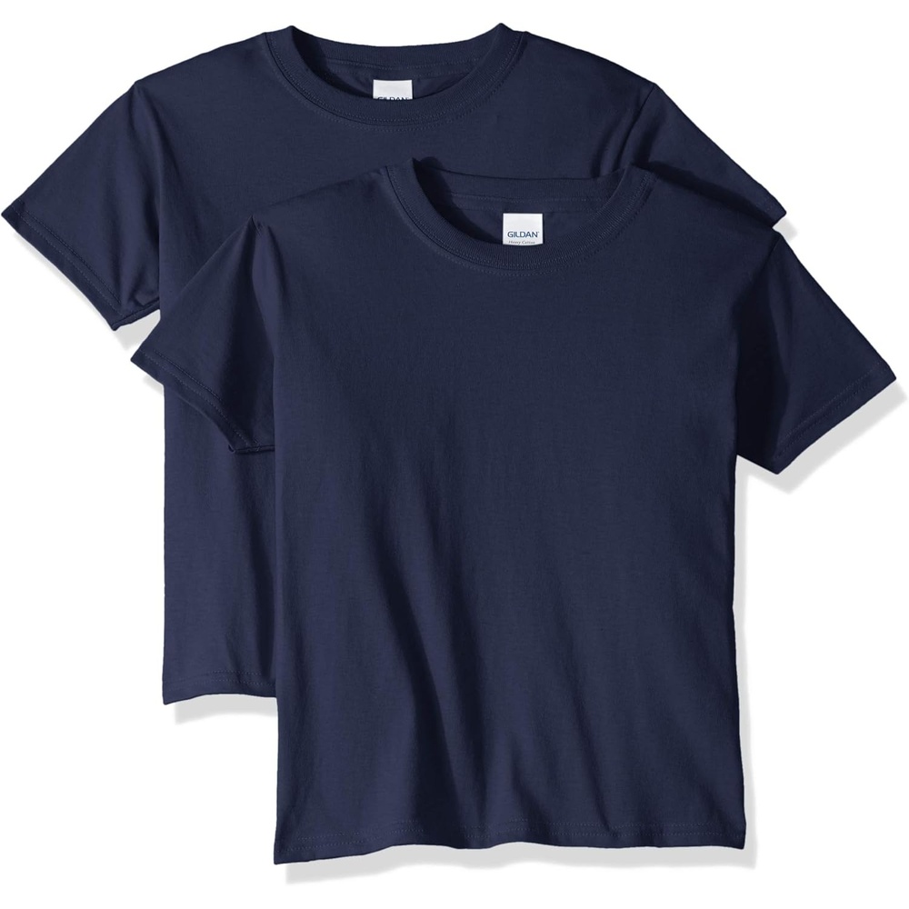image:imageGildan UnisexChild Gildan Youth Heavy Cotton TShirt Style G5000b 2PackNavy