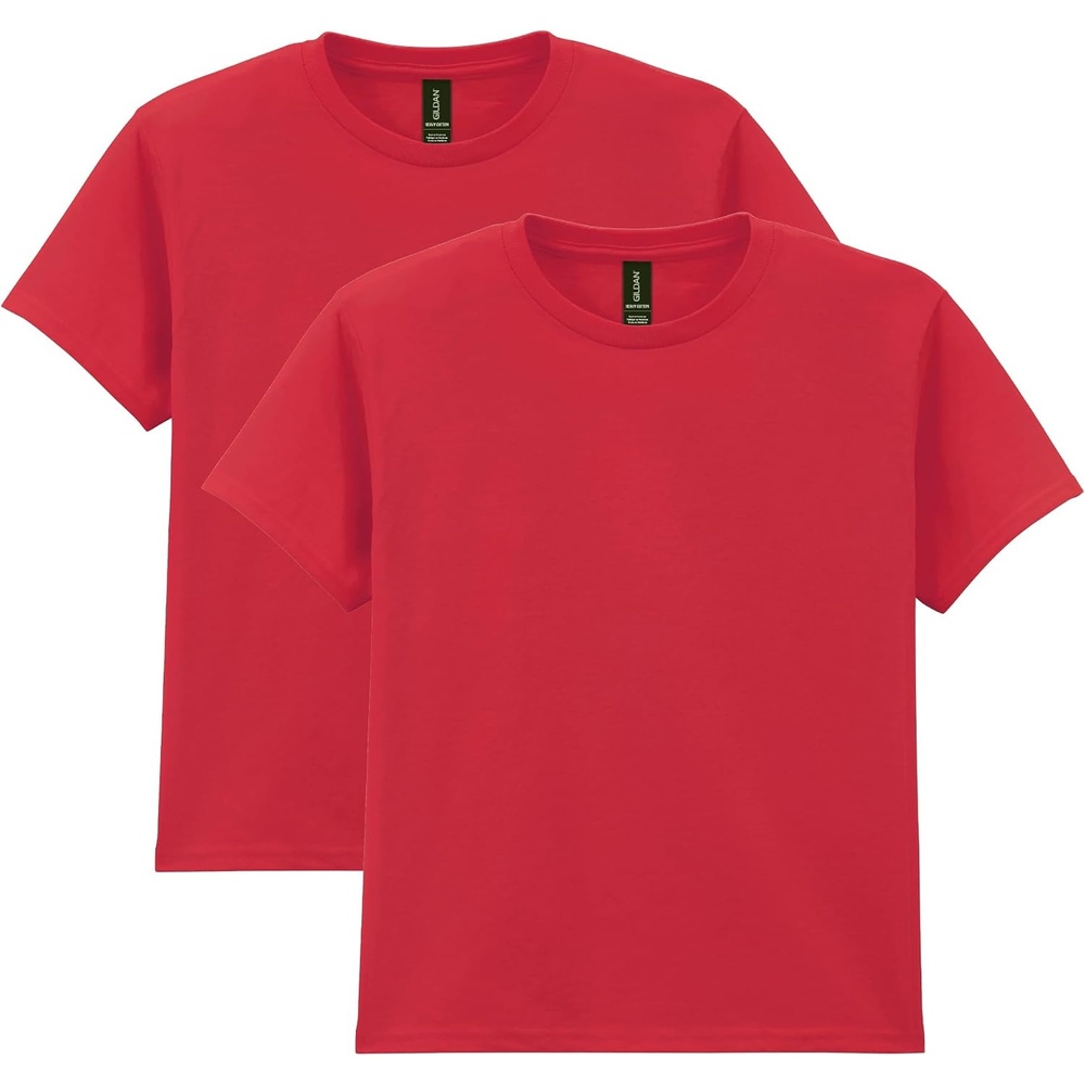 image:imageGildan UnisexChild Gildan Youth Heavy Cotton TShirt Style G5000b 2PackRed