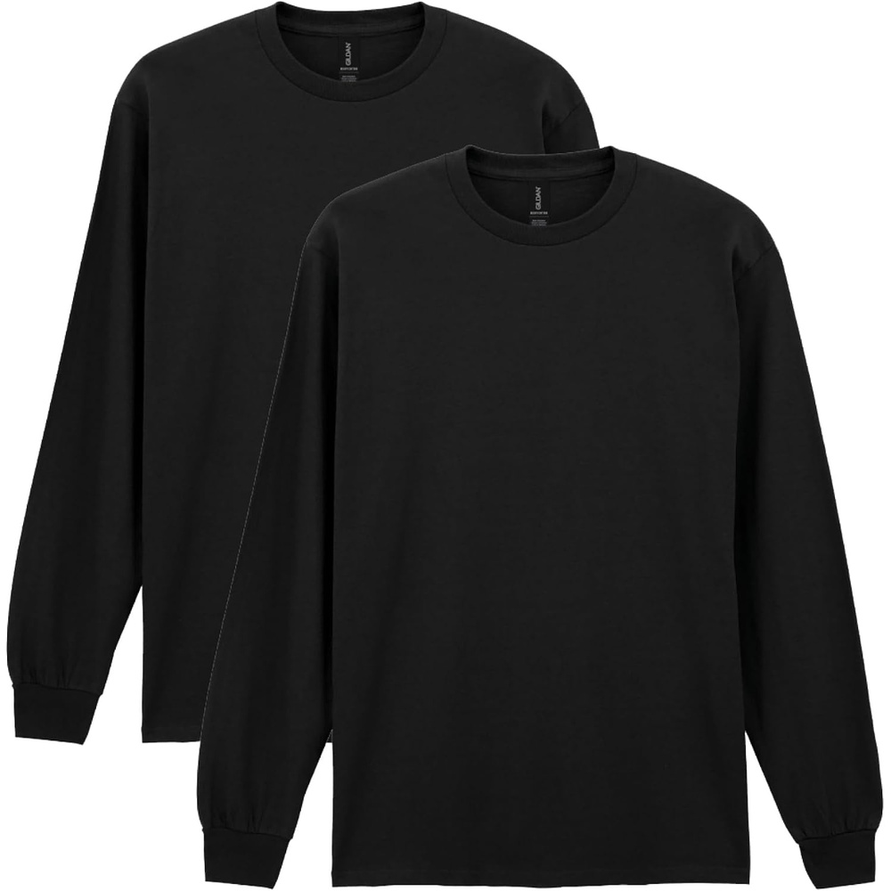 image:imageGildan Youth Ultra Cotton Long Sleeve TShirt Style G2400B 2PackBlack