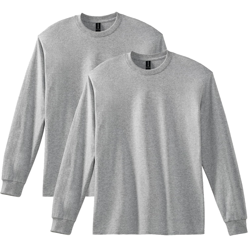 image:imageGildan Youth Ultra Cotton Long Sleeve TShirt Style G2400B 2PackSport Grey