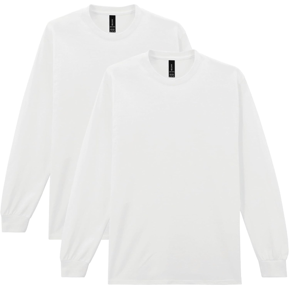 image:imageGildan Youth Ultra Cotton Long Sleeve TShirt Style G2400B 2PackWhite