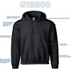 Gildan Adult Fleece Hoodie Sweatshirt, Style G18500, Multipack(Black (2-pack))