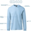Gildan Adult Ultra Cotton Long Sleeve T-Shirt, Style G2400, Multipack(Ash Grey)