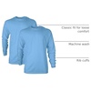 Gildan Adult Ultra Cotton Long Sleeve T-Shirt, Style G2400, Multipack(Carolina Blue)