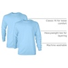 Gildan Adult Ultra Cotton Long Sleeve T-Shirt, Style G2400, Multipack(Light Blue)