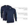 Gildan Adult Ultra Cotton Long Sleeve T-Shirt, Style G2400, Multipack(Navy)