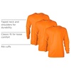 Gildan Adult Ultra Cotton Long Sleeve T-Shirt, Style G2400, Multipack(S. Orange (3-pack))