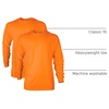 Gildan Adult Ultra Cotton Long Sleeve T-Shirt, Style G2400, Multipack(Safety Orange)