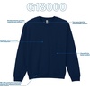 Gildan Unisex Adult Fleece Crewneck Sweatshirt, Style G18000, Multipack(Navy)