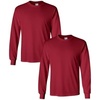 Gildan Adult Ultra Cotton Long Sleeve T-Shirt, Style G2400, Multipack(Cardinal Red (2 Pack))
