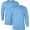 Gildan Adult Ultra Cotton Long Sleeve T-Shirt, Style G2400, Multipack(Carolina Blue)