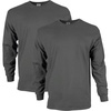 Gildan Adult Ultra Cotton Long Sleeve T-Shirt, Style G2400, Multipack(Charcoal)