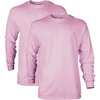 Gildan Adult Ultra Cotton Long Sleeve T-Shirt, Style G2400, Multipack(Light Pink)