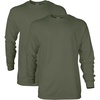 Gildan Adult Ultra Cotton Long Sleeve T-Shirt, Style G2400, Multipack(Military Green)