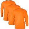 Gildan Adult Ultra Cotton Long Sleeve T-Shirt, Style G2400, Multipack(S. Orange (3-pack))