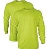 Gildan Adult Ultra Cotton Long Sleeve T-Shirt, Style G2400, Multipack(Safety Green)