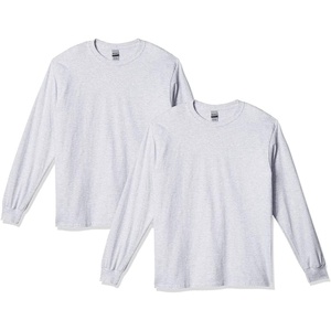 Gildan Adult Ultra Cotton Long Sleeve T-Shirt, Style G2400, Multipack(Ash Grey)