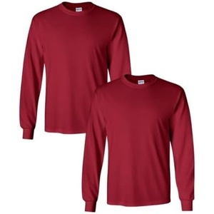 Gildan Adult Ultra Cotton Long Sleeve T-Shirt, Style G2400, Multipack(Cardinal Red (2 Pack))