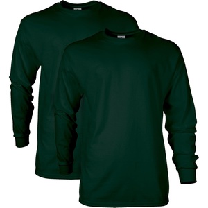 Gildan Adult Ultra Cotton Long Sleeve T-Shirt, Style G2400, Multipack(Forest Green)