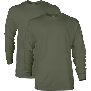 Gildan Adult Ultra Cotton Long Sleeve T-Shirt, Style G2400, Multipack(Military Green)