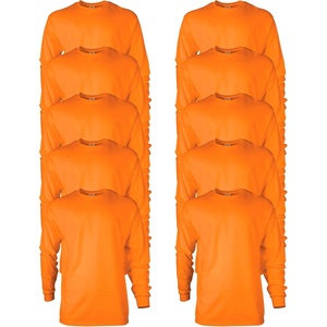 Gildan Adult Ultra Cotton Long Sleeve T-Shirt, Style G2400, Multipack(S. Orange (10-pack))