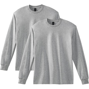 Gildan Youth Ultra Cotton Long Sleeve T-Shirt, Style G2400B, 2-Pack(Sport Grey)